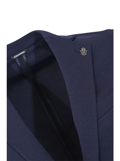 Giacca monopetto in tessuto stretch Blu navy DANIELE ALESSANDRINI | DUGM0005 PL02177000